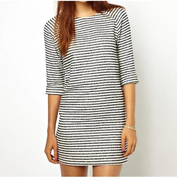 Sessun Dresses & Skirts - Sessun Nautical Stripe Quarter Sleeve Mini Shirt Dress Small